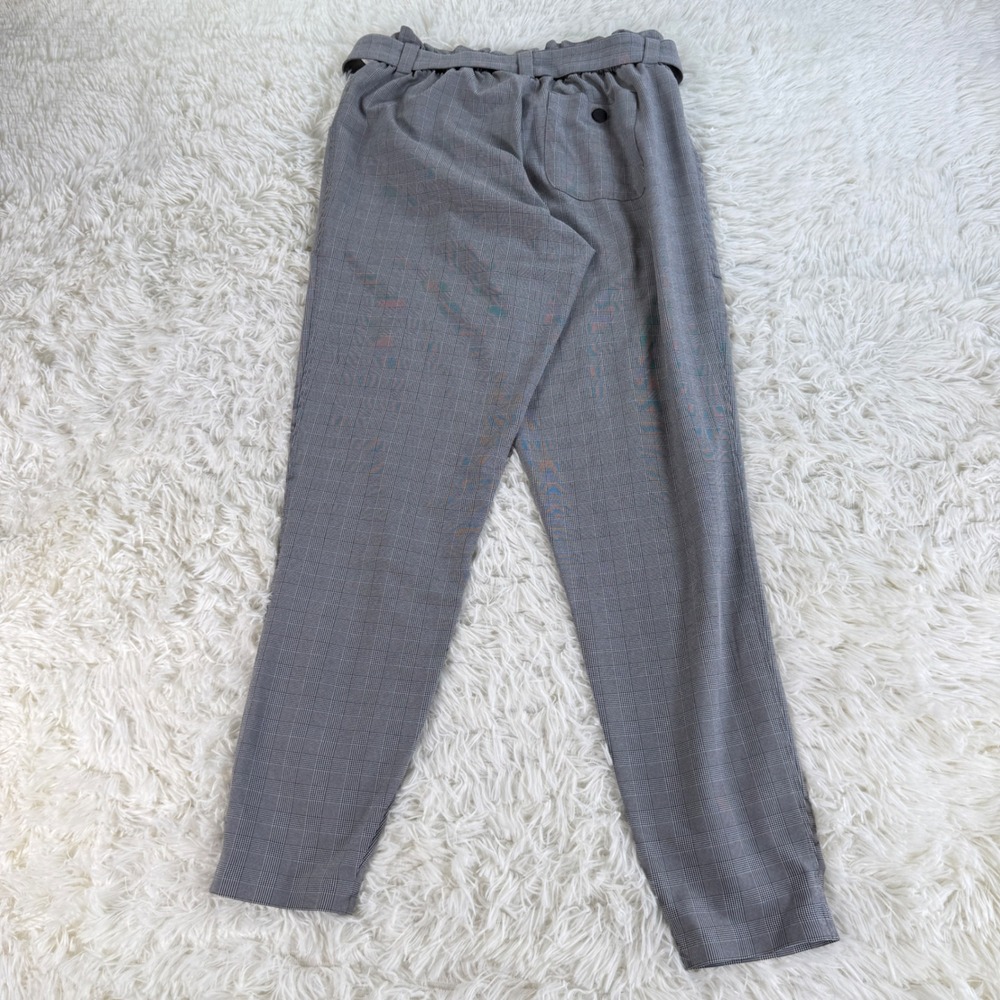 Athleta Skyline Pant Grey Glen Plaid Paperbag Waist Tapered Size 0 Preppy Office - Picture 4 of 13
